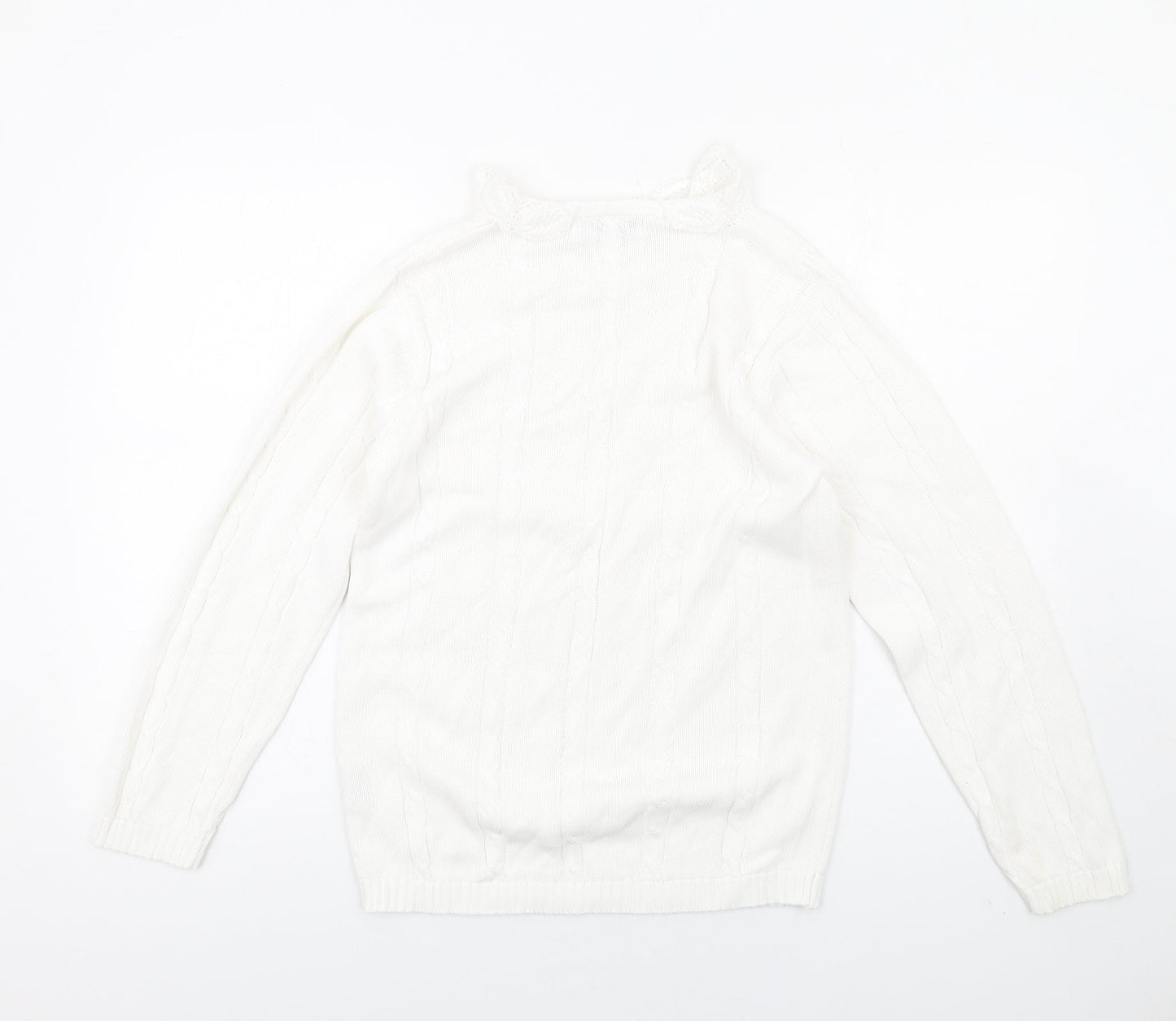 Womens UK Size S Alice Collins White Pullover Jumper