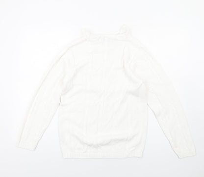 Womens UK Size S Alice Collins White Pullover Jumper