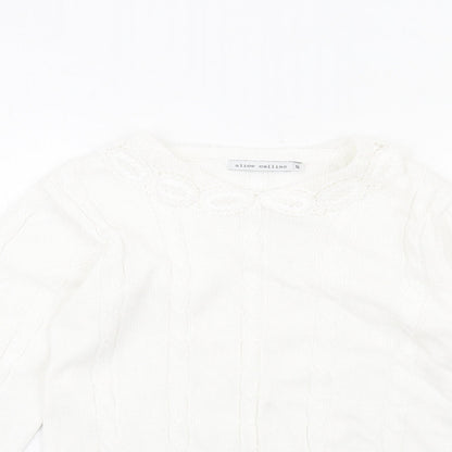 Womens UK Size S Alice Collins White Pullover Jumper