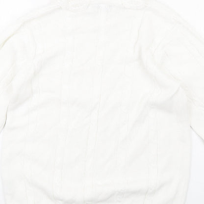 Womens UK Size S Alice Collins White Pullover Jumper