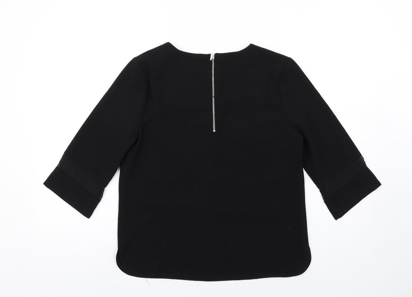 Arte Womens Black Polyester Basic T-Shirt Size 10 Round Neck - Mesh Inserts