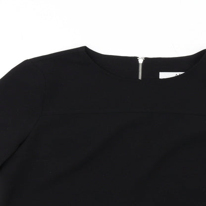 Arte Womens Black Polyester Basic T-Shirt Size 10 Round Neck - Mesh Inserts