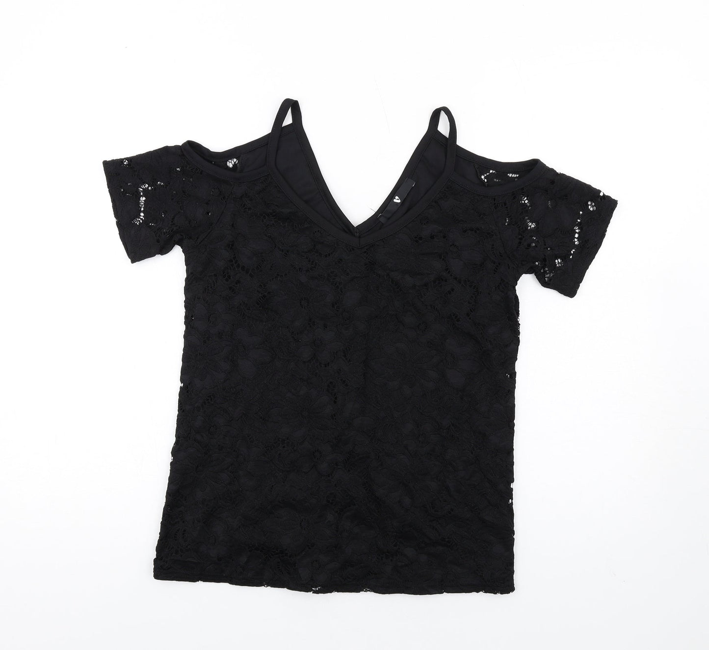 Womens UK Size 10 Very Black Basic T-Shirt