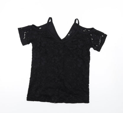 Womens UK Size 10 Very Black Basic T-Shirt