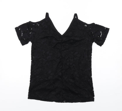 Womens UK Size 10 Very Black Basic T-Shirt