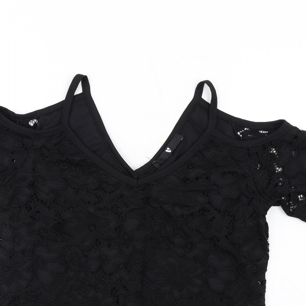 Womens UK Size 10 Very Black Basic T-Shirt