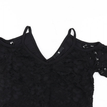 Womens UK Size 10 Very Black Basic T-Shirt