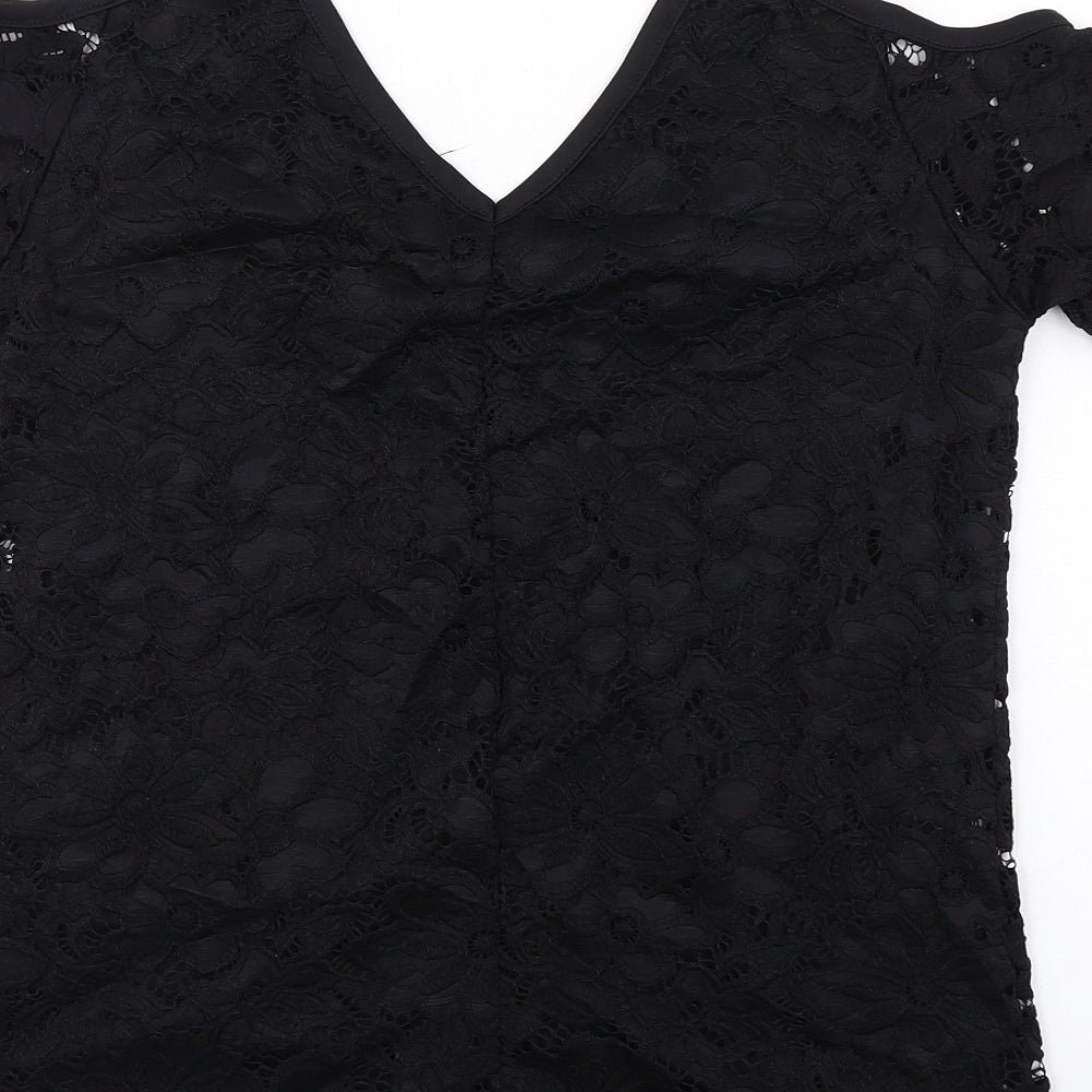 Womens UK Size 10 Very Black Basic T-Shirt