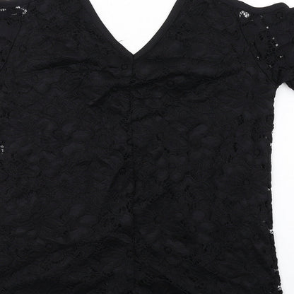 Womens UK Size 10 Very Black Basic T-Shirt