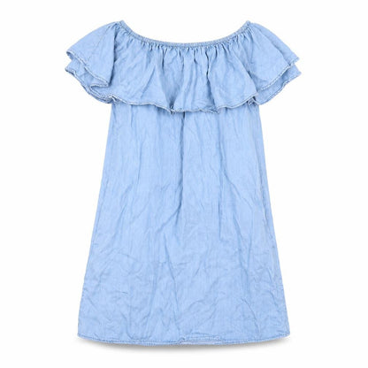 Zara Womens Blue Lyocell A-Line Size M Off the Shoulder Pullover