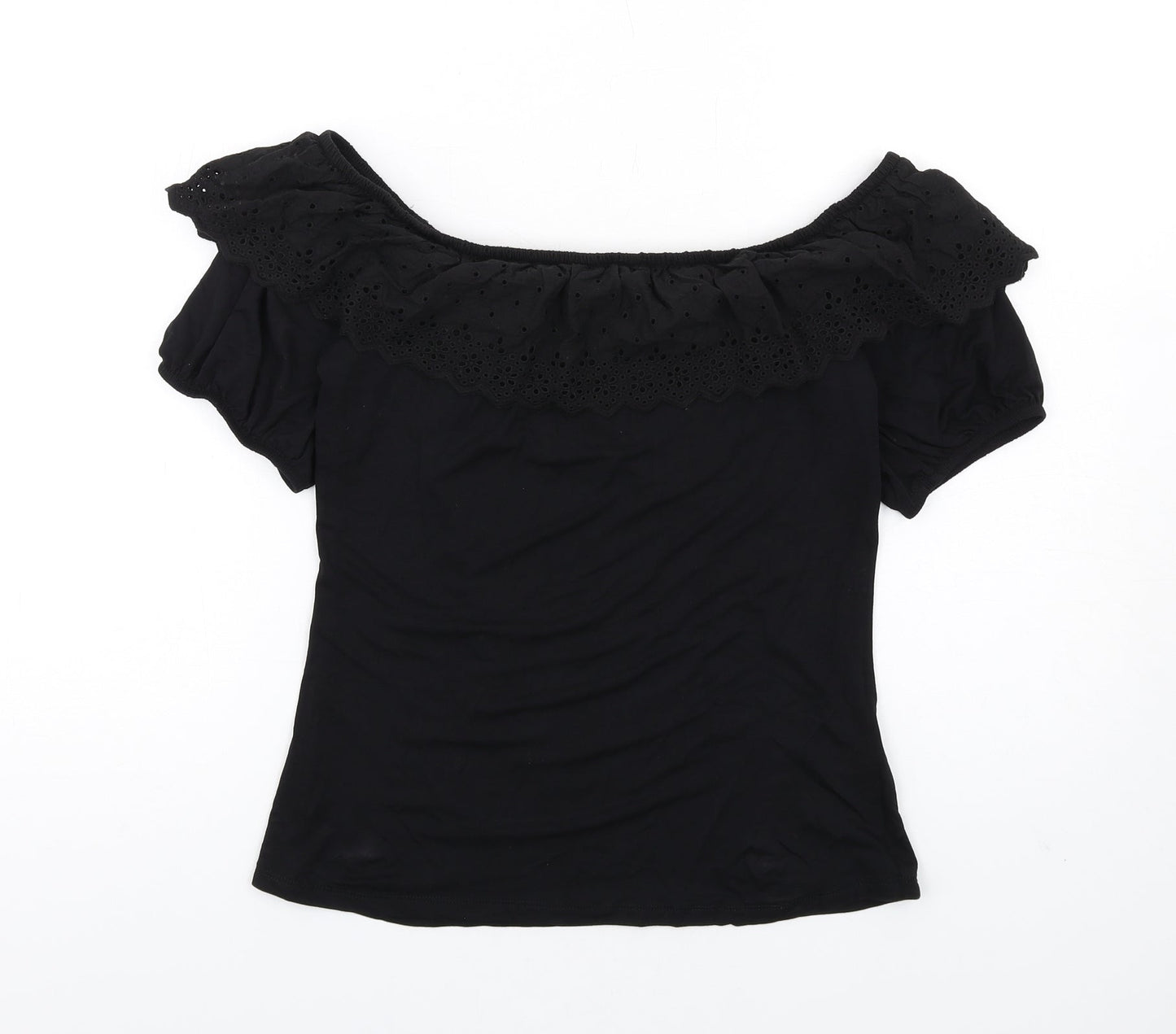 Womens UK Size 12 Very Black Basic T-Shirt