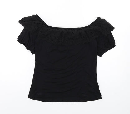 Womens UK Size 12 Very Black Basic T-Shirt