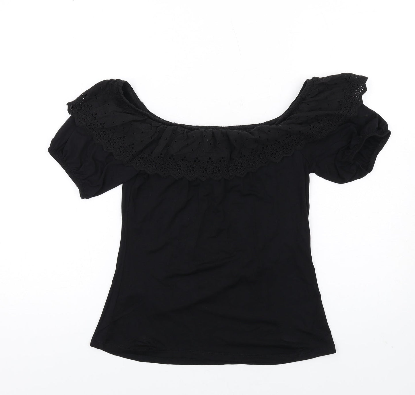 Womens UK Size 12 Very Black Basic T-Shirt
