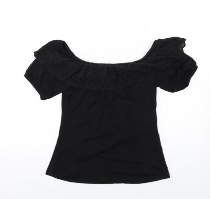 Womens UK Size 12 Very Black Basic T-Shirt