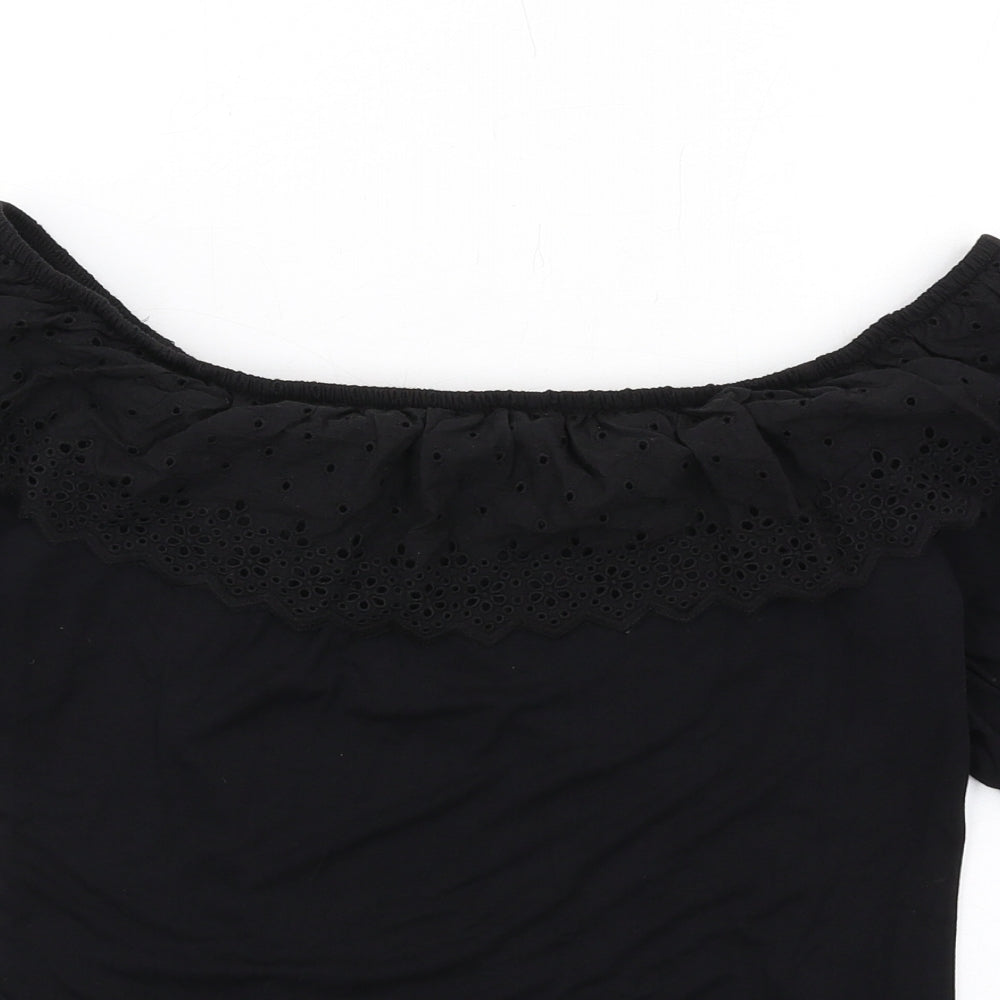 Womens UK Size 12 Very Black Basic T-Shirt