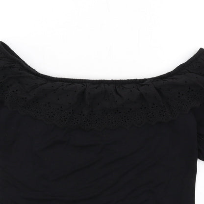 Womens UK Size 12 Very Black Basic T-Shirt