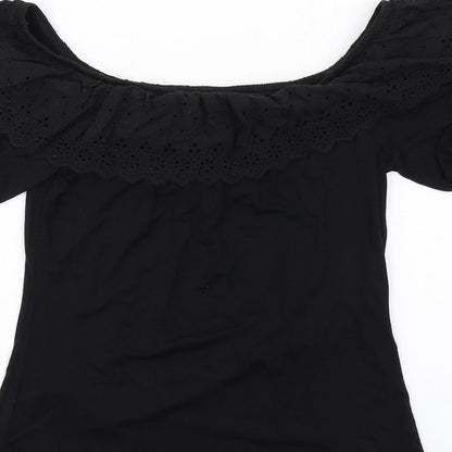 Womens UK Size 12 Very Black Basic T-Shirt