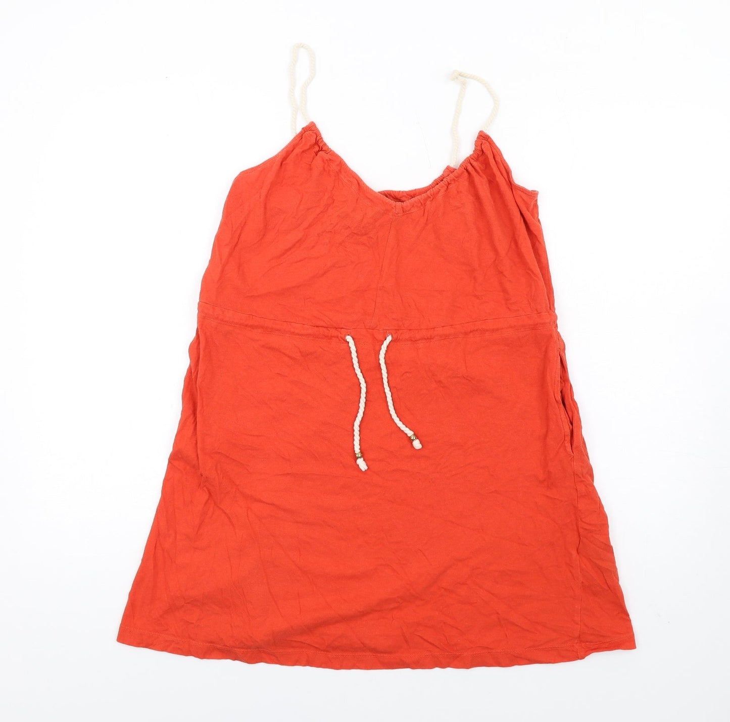 H&M Womens Orange Cotton A-Line Size M Scoop Neck Pullover