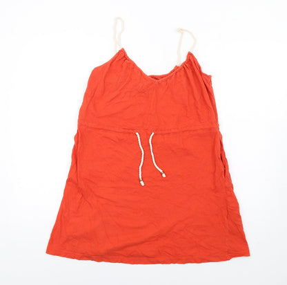 H&M Womens Orange Cotton A-Line Size M Scoop Neck Pullover