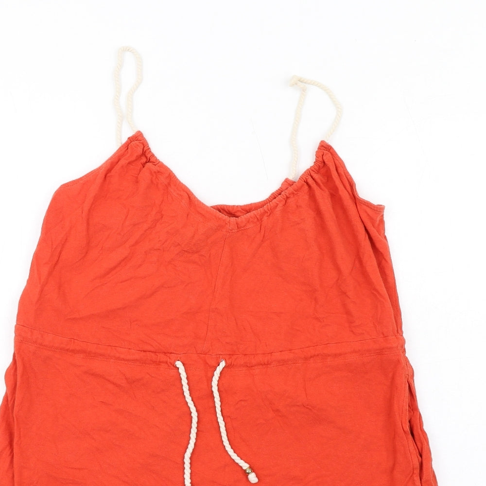 H&M Womens Orange Cotton A-Line Size M Scoop Neck Pullover