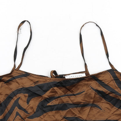 Womens UK Size 8 Topshop Brown Camisole Tank
