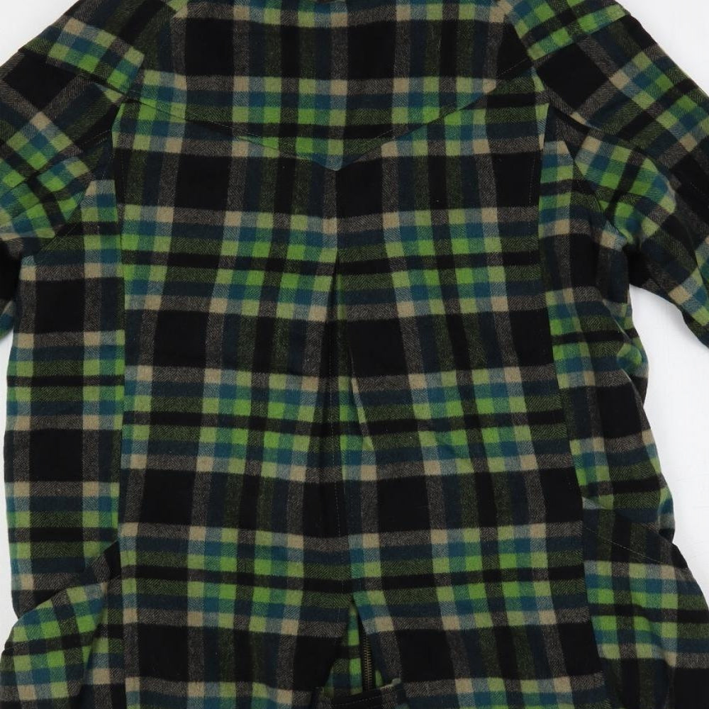 Jolie Moi Womens Green Plaid Jacket Size 10 Zip - Hooded