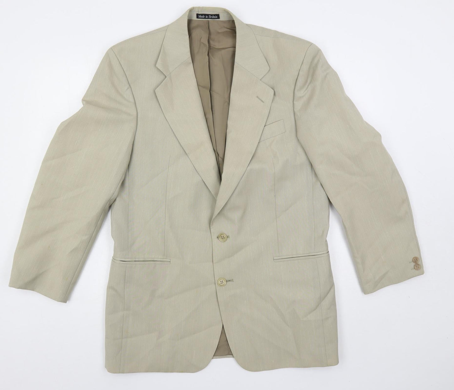 Mens UK Size 40 Brook Taverner Regular Beige Suit Jacket