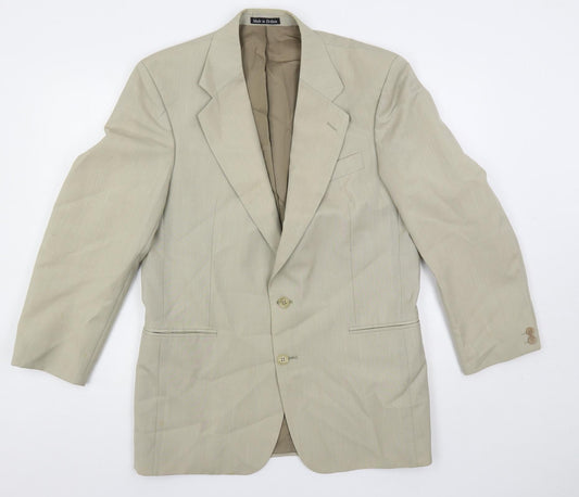 Mens UK Size 40 Brook Taverner Regular Beige Suit Jacket