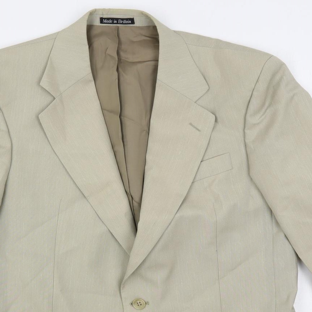 Mens UK Size 40 Brook Taverner Regular Beige Suit Jacket