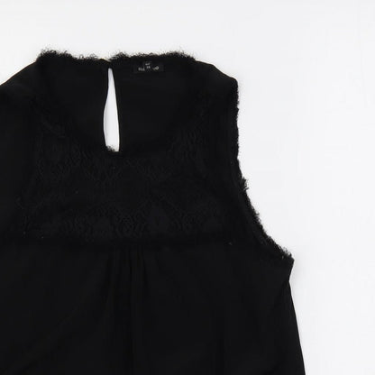 Womens UK Size 12 River Island Black Basic Blouse