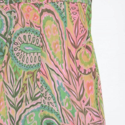 Glamorous Womens Multicoloured Geometric Polyester Slip Dress Size 12 V-Neck Zip