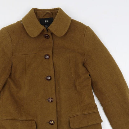 Womens UK Size 4 H&M Brown Pea Coat