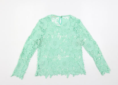 Womens UK Size S Vera & Lucy Green Basic Blouse
