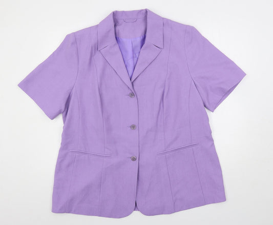 essence Womens Purple Jacket Blazer Size 20 Button