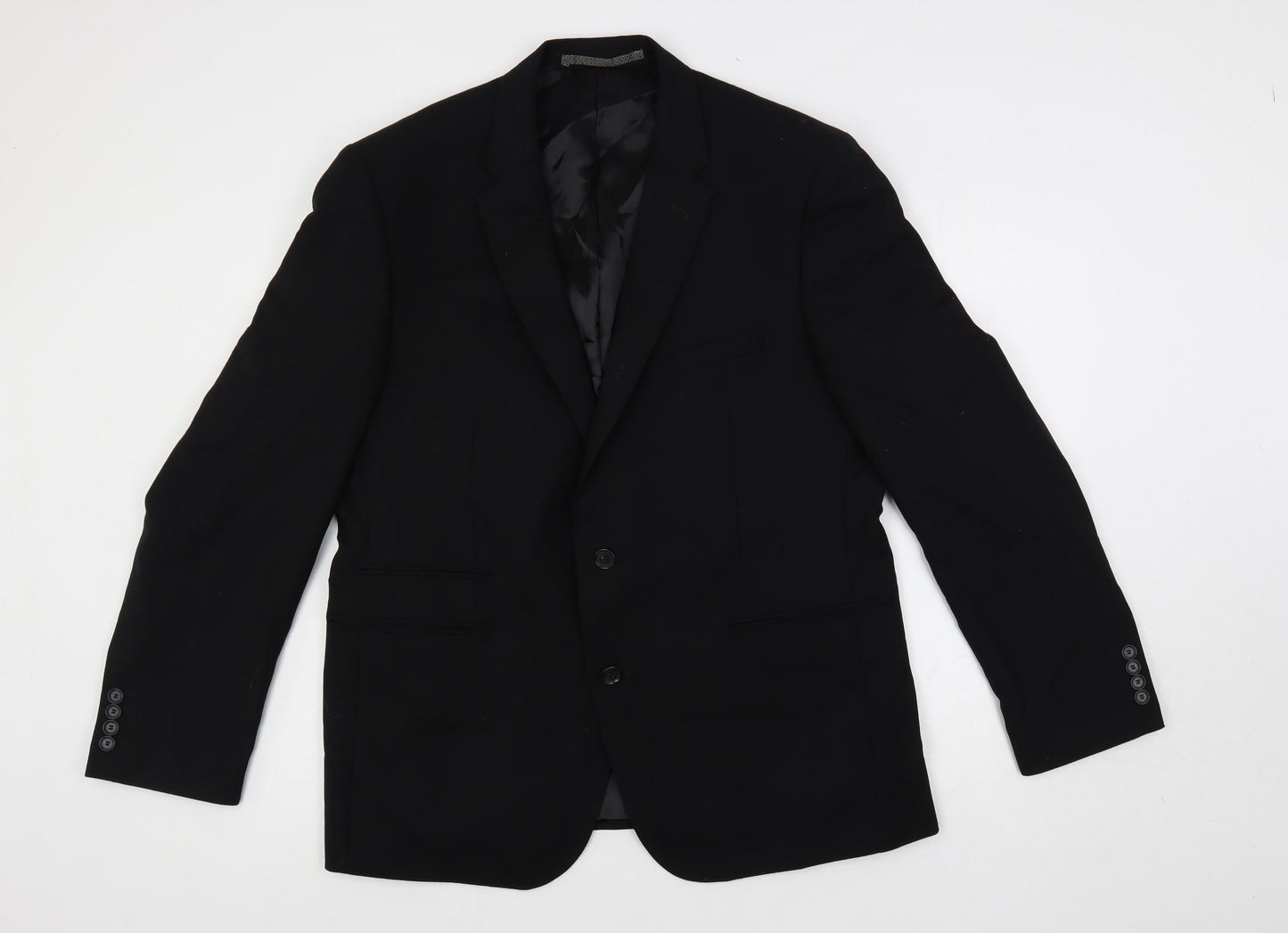 Autograph Mens Black Wool Jacket Suit Jacket Size 44 Regular