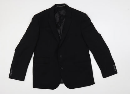 Autograph Mens Black Wool Jacket Suit Jacket Size 44 Regular