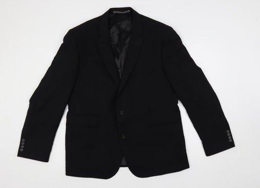 Autograph Mens Black Wool Jacket Suit Jacket Size 44 Regular