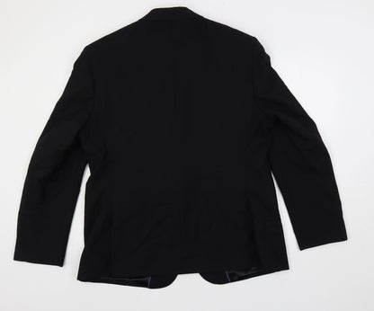 Autograph Mens Black Wool Jacket Suit Jacket Size 44 Regular