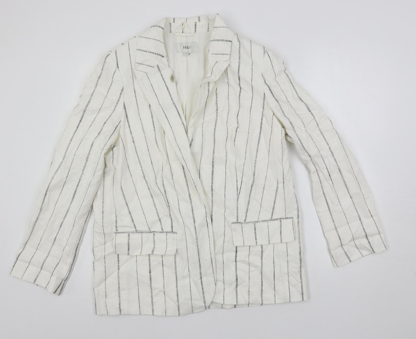 Womens UK Size 12 Marks and Spencer White Jacket