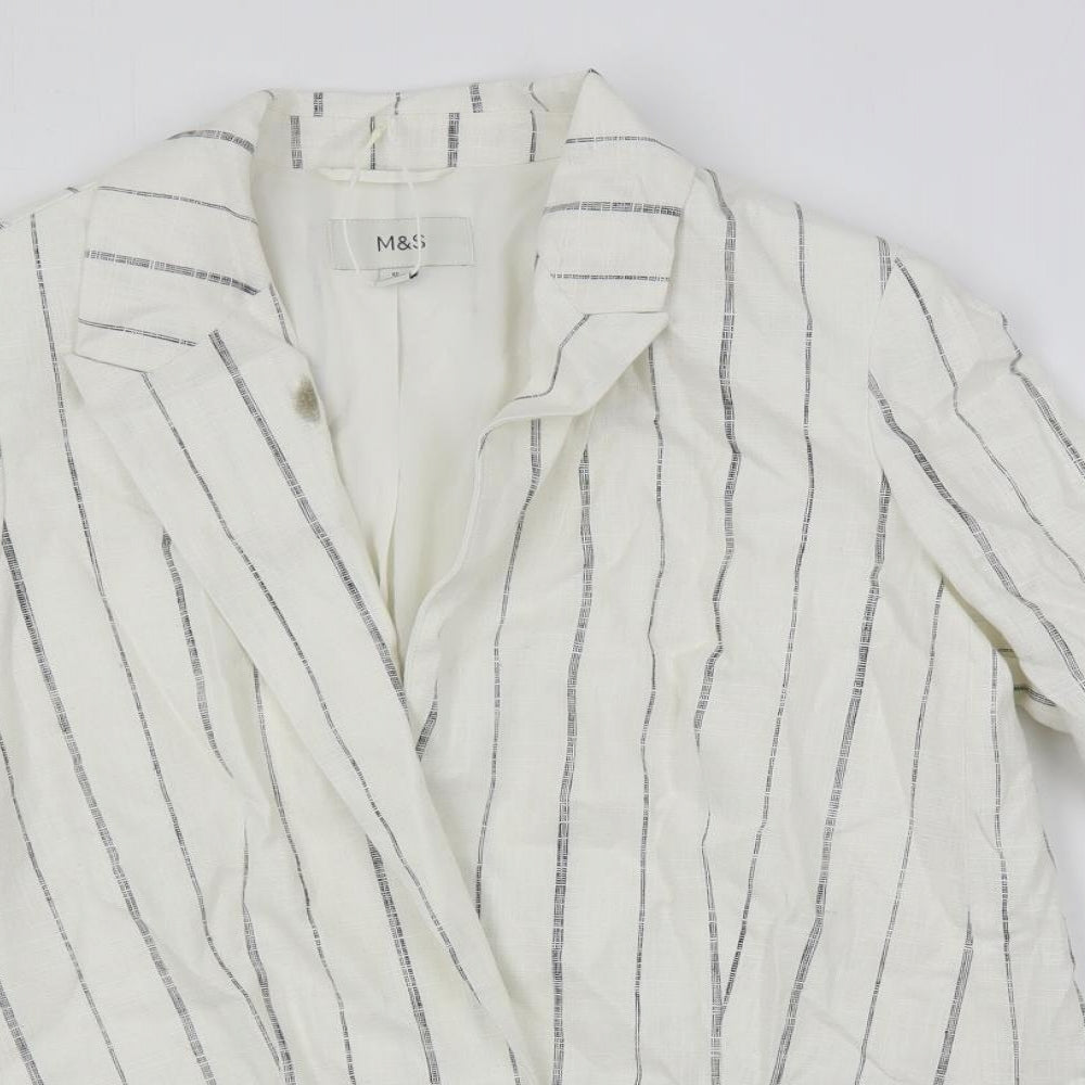 Womens UK Size 12 Marks and Spencer White Jacket