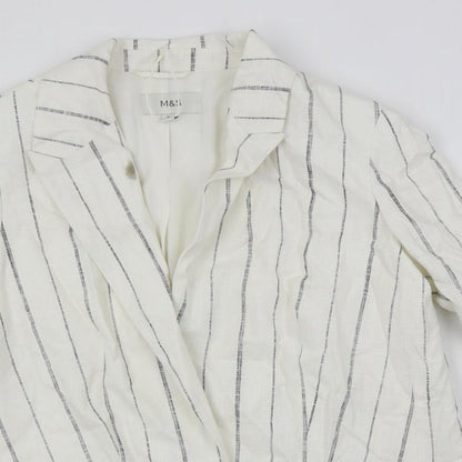 Womens UK Size 12 Marks and Spencer White Jacket