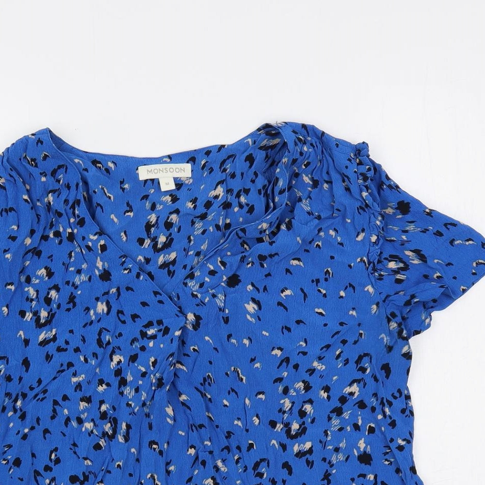 Womens UK Size M Monsoon Blue Basic Blouse