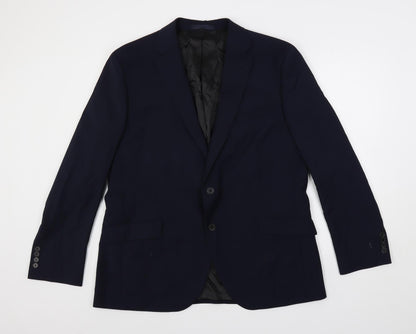 Autograph Mens Blue Wool Jacket Suit Jacket Size 44 Regular