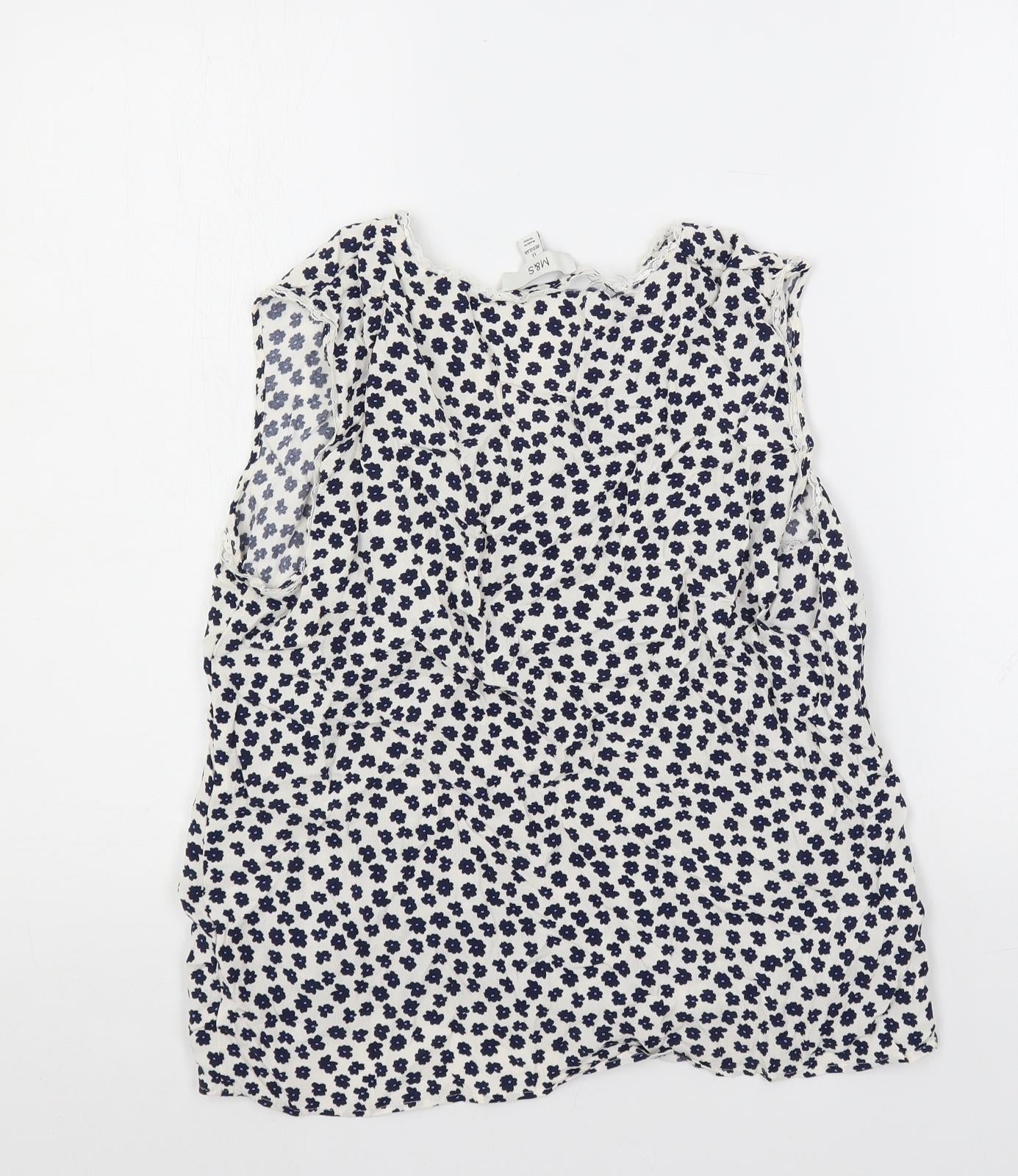 Womens UK Size 12 Marks and Spencer Ivory Basic Blouse