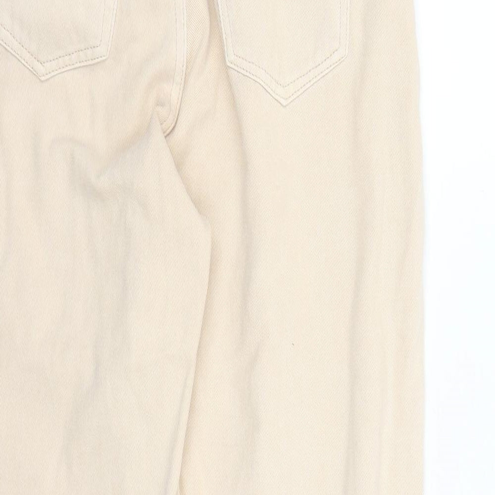 Missguided Womens Beige Cotton Mom Jeans Size 4 L24 in Regular Zip