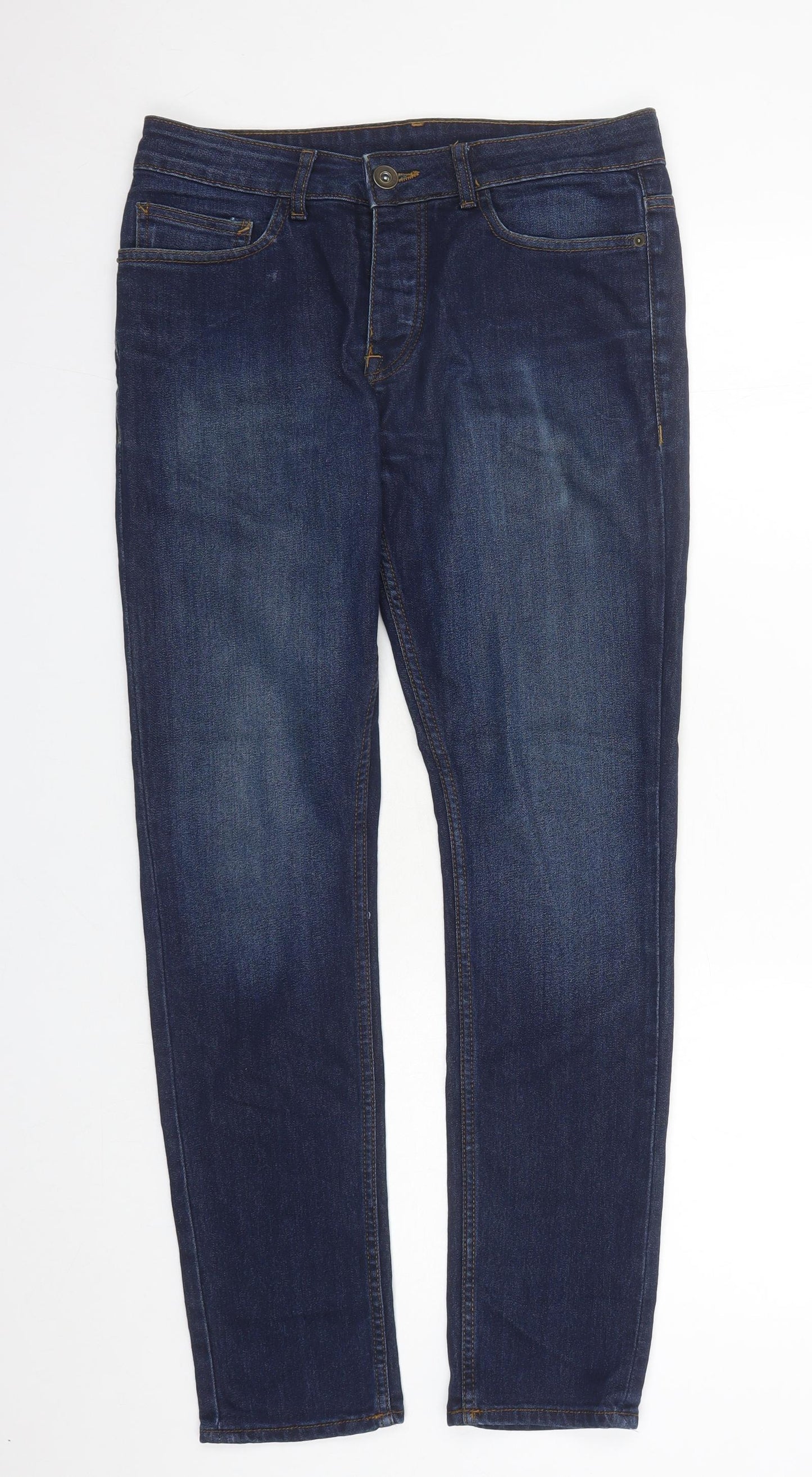 Denim & Co. Mens Blue Cotton Skinny Jeans Size 32 in L30 in Regular Zip