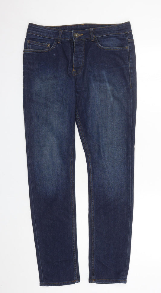 Denim & Co. Mens Blue Cotton Skinny Jeans Size 32 in L30 in Regular Zip