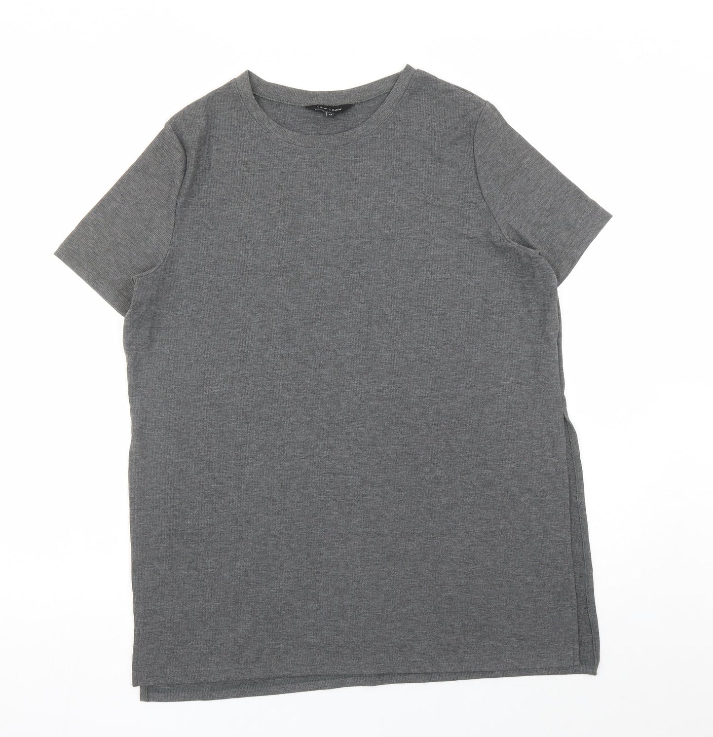 Womens UK Size 12 New Look Grey Basic T-Shirt