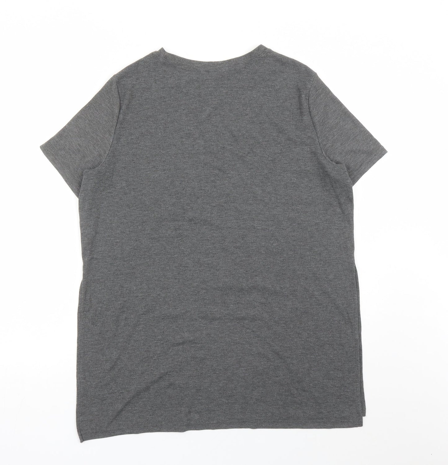 Womens UK Size 12 New Look Grey Basic T-Shirt