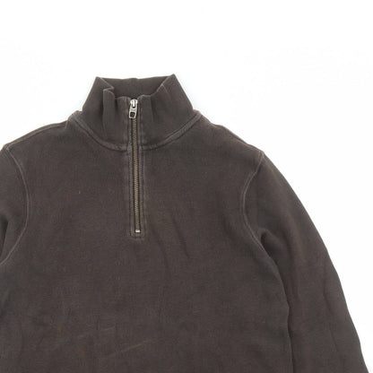 Gap Womens Brown Cotton Pullover Sweatshirt Size XS Zip